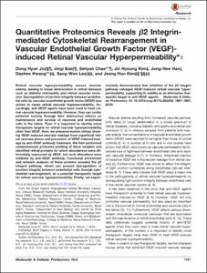 Quantitative Proteomics Reveals beta 2 Integrin-mediated Cytoskeletal Rearrangement in Vascular Endothelial Growth Factor (VEGF)-induced Retinal Vascular Hyperpermeability