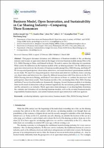 Business Model, Open Innovation, and Sustainability in Car Sharing Industry—Comparing Three Economies