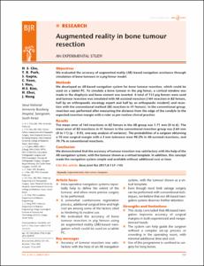 Augmented reality in bone tumour resection