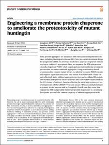 Engineering a membrane protein chaperone to ameliorate the proteotoxicity of mutant huntingtin