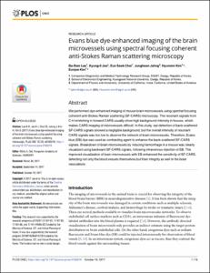 Evans blue dye-enhanced imaging of the brain microvessels using spectral focusing coherent anti-Stokes Raman scattering microscopy