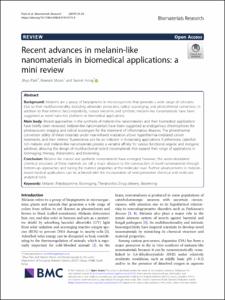 Recent advances in melanin-like nanomaterials in biomedical applications: a mini review