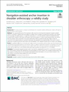 Navigation-assisted anchor insertion in shoulder arthroscopy: a validity study