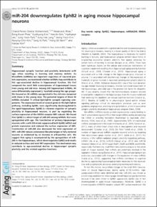 miR-204 downregulates EphB2 in aging mouse hippocampal neurons