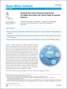 Rational Electrolyte Structure Engineering for Highly Reversible Zinc Metal Anode in Aqueous Batteries