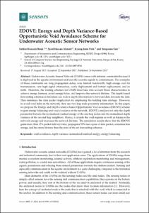EDOVE: Energy and depth variance-based opportunistic void avoidance scheme for underwater acoustic sensor networks