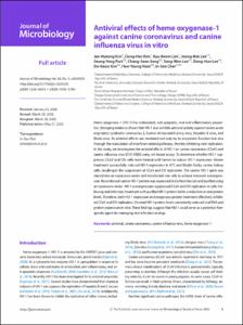 Antiviral effects of heme oxygenase-1 against canine coronavirus and canine influenza virus in vitro