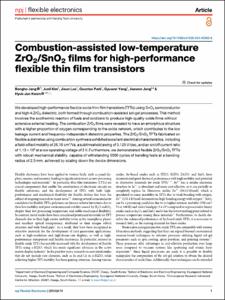 Combustion-assisted low-temperature ZrO2/SnO2 films for high-performance flexible thin film transistors