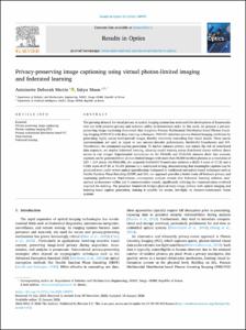 Privacy-preserving image captioning using virtual photon-limited imaging and federated learning
