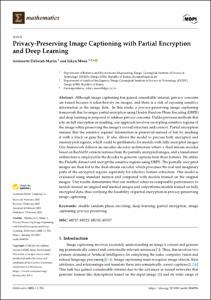 Privacy-Preserving Image Captioning with Partial Encryption and Deep Learning