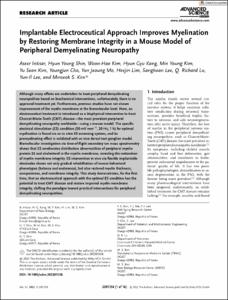 Implantable Electroceutical Approach Improves Myelination by Restoring Membrane Integrity in a Mouse Model of Peripheral Demyelinating Neuropathy