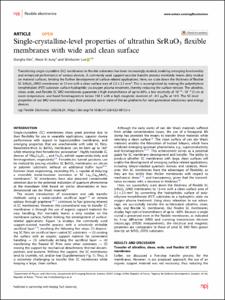 Single-crystalline-level properties of ultrathin SrRuO3 flexible membranes with wide and clean surface