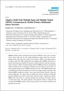 Adaptive Multi-Node Multiple Input and Multiple Output (MIMO) Transmission for Mobile Wireless Multimedia Sensor Networks