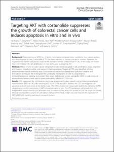 Targeting  AKT  with  costunolide  suppresses the  growth  of  colorectal  cancer  cells  and induces  apoptosis  in  vitro  and  in  vivo