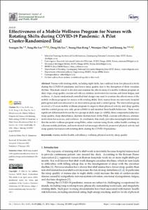 Effectiveness of a Mobile Wellness Program for Nurses with Rotating Shifts during COVID-19 Pandemic: A Pilot Cluster-Randomized Trial
