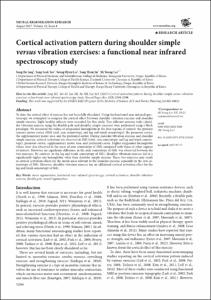 Cortical activation pattern during shoulder simple versus vibration exercises: a functional near infrared spectroscopy study