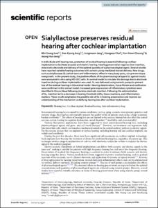 Sialyllactose preserves residual hearing after cochlear implantation