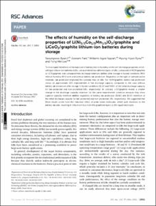 The effects of humidity on the self-discharge properties of Li(Ni1/3Co1/3Mn1/3)O-2/graphite and LiCoO2/graphite lithium-ion batteries during storage