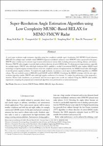 Super-Resolution Angle Estimation Algorithm using Low Complexity MUSIC-Based RELAX for MIMO FMCW Radar