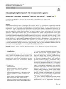 Integrating living biomaterials into neuroelectronic systems