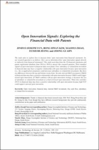 Open Innovation Signals: Exploring the Financial Data with Patents