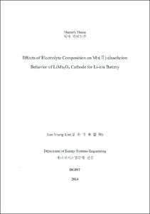 Effects of Electrolyte Composition on Mn( II) dissolution Behavior ofLiMn204 Cathode for Li-ion Battery