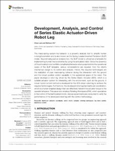 Development, Analysis, and Control of Series Elastic Actuator-Driven Robot Leg