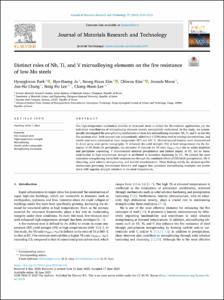 Distinct roles of Nb, Ti, and V microalloying elements on the fire resistance of low-Mo steels