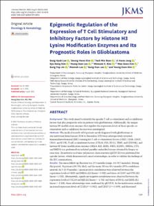 Epigenetic Regulation of the Expression of T Cell Stimulatory and Inhibitory Factors by Histone H3 Lysine Modification Enzymes and Its Prognostic Roles in Glioblastoma