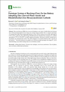 Prototype System of Rocking-Chair Zn-Ion Battery Adopting Zinc Chevrel Phase Anode and Rhombohedral Zinc Hexacyanoferrate Cathode