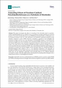 Annealing Effects of Parylene-Caulked Polydimethylsiloxane as a Substrate of Electrodes