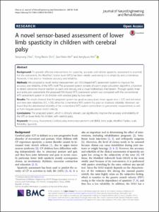 A novel sensor-based assessment of lower limb spasticity in children with cerebral palsy