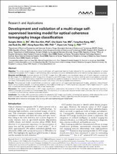 Development and validation of a multi-stage self-supervised learning model for optical coherence tomography image classification