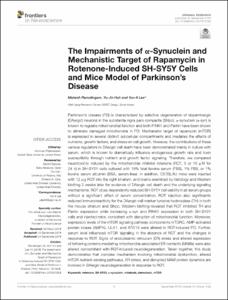 The Impairments of alpha-Synuclein and Mechanistic Target of Rapamycin in Rotenone-Induced SH-SY5Y Cells and Mice Model of Parkinson's Disease