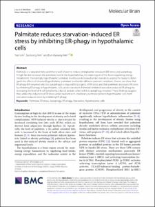 Palmitate reduces starvation-induced ER stress by inhibiting ER-phagy in hypothalamic cells