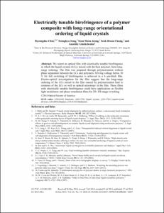 Electrically tunable birefringence of a polymer composite with long-range orientational ordering of liquid crystals