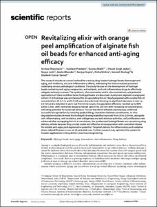 Revitalizing elixir with orange peel amplification of alginate fish oil beads for enhanced anti-aging efficacy
