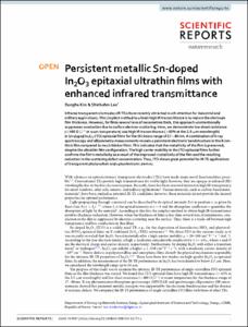 Persistent metallic Sn-doped In2O3 epitaxial ultrathin films with enhanced infrared transmittance