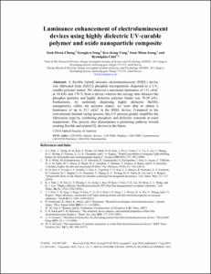 Luminance enhancement of electroluminescent devices using highly dielectric UV-curable polymer and oxide nanoparticle composite
