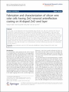 Fabrication and characterization of silicon wire solar cells having ZnO nanorod antireflection coating on Al-doped ZnO seed layer