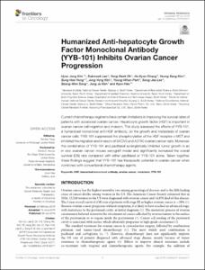 Humanized Anti-hepatocyte Growth Factor Monoclonal Antibody (YYB-101) Inhibits Ovarian Cancer Progression