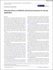 Potential effects of HEK293 cell-derived exosomes for dermal application
