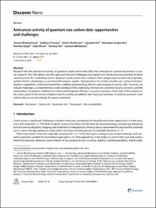 Anticancer activity of quantum size carbon dots: opportunities and challenges