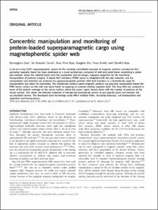 Concentric manipulation and monitoring of protein-loaded superparamagnetic cargo using magnetophoretic spider web