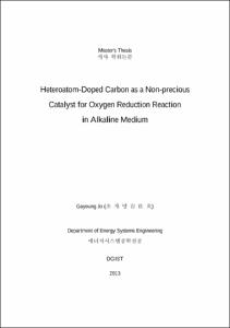 Heteroatom-Doped Carbon as a Non-precious Catalyst for Oxygen Reduction Reactionin Alkaline Medium
