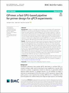 GPrimer: a fast GPU-based pipeline for primer design for qPCR experiments
