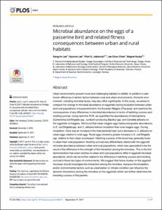Microbial abundance on the eggs of a passerine bird and related fitness consequences between urban and rural habitats