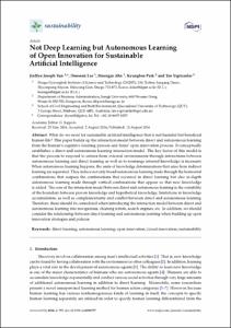 Not Deep Learning but Autonomous Learning of Open Innovation for Sustainable Artificial Intelligence