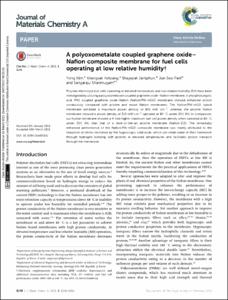 A polyoxometalate coupled graphene oxide-Nafion composite membrane for fuel cells operating at low relative humidity