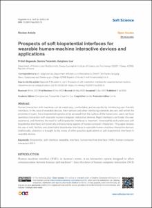 Prospects of soft biopotential interfaces for wearable human-machine interactive devices and applications